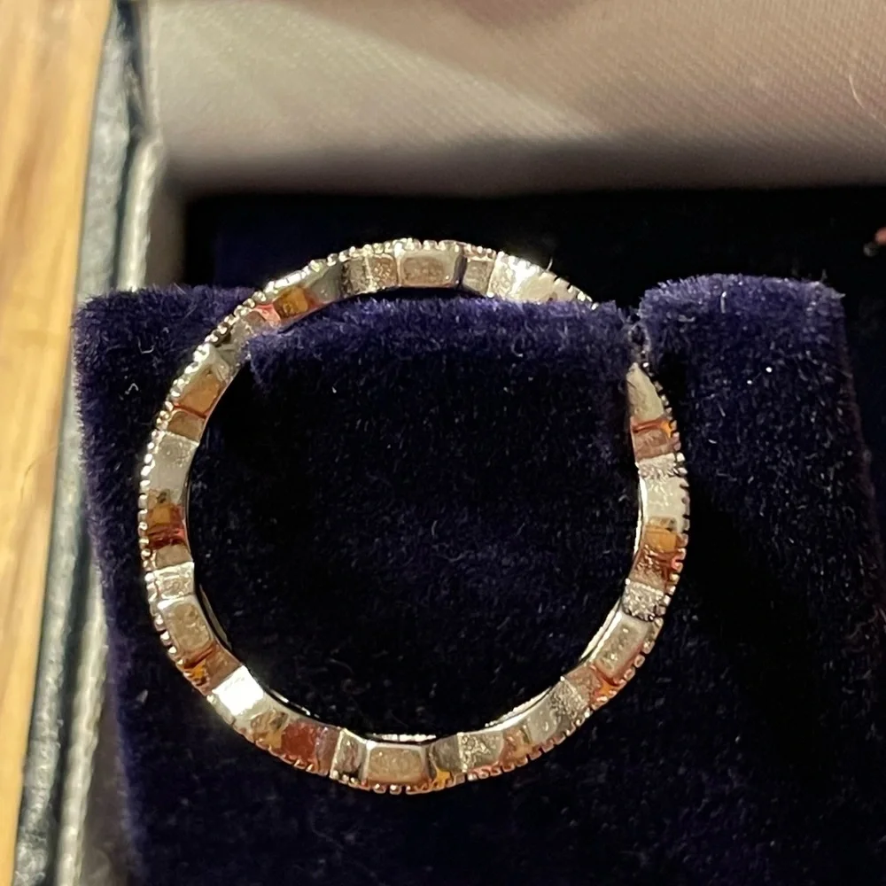 Sterling silver stackable eternity band with CZs size 7.5 - Picture 7 of 9